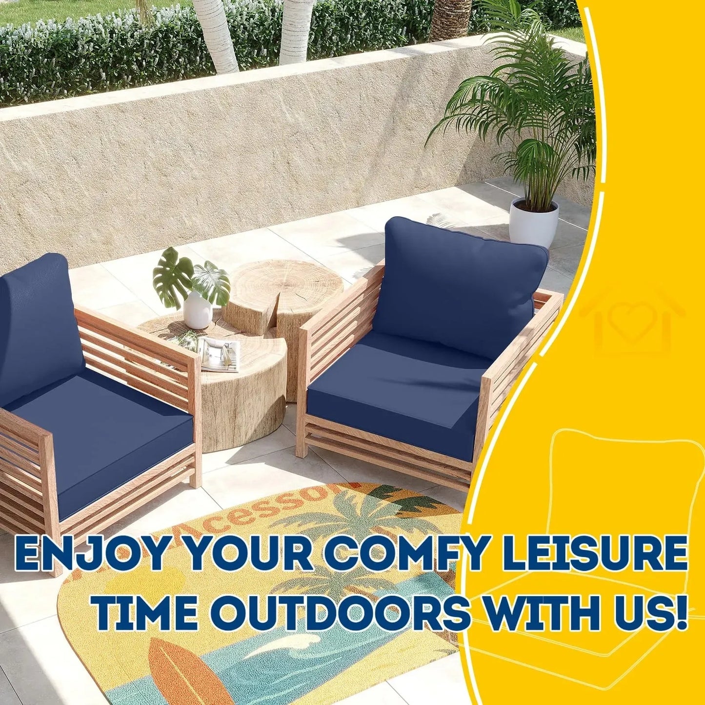 Outdoor Waterproof Deep Seat Cushions (NEW)