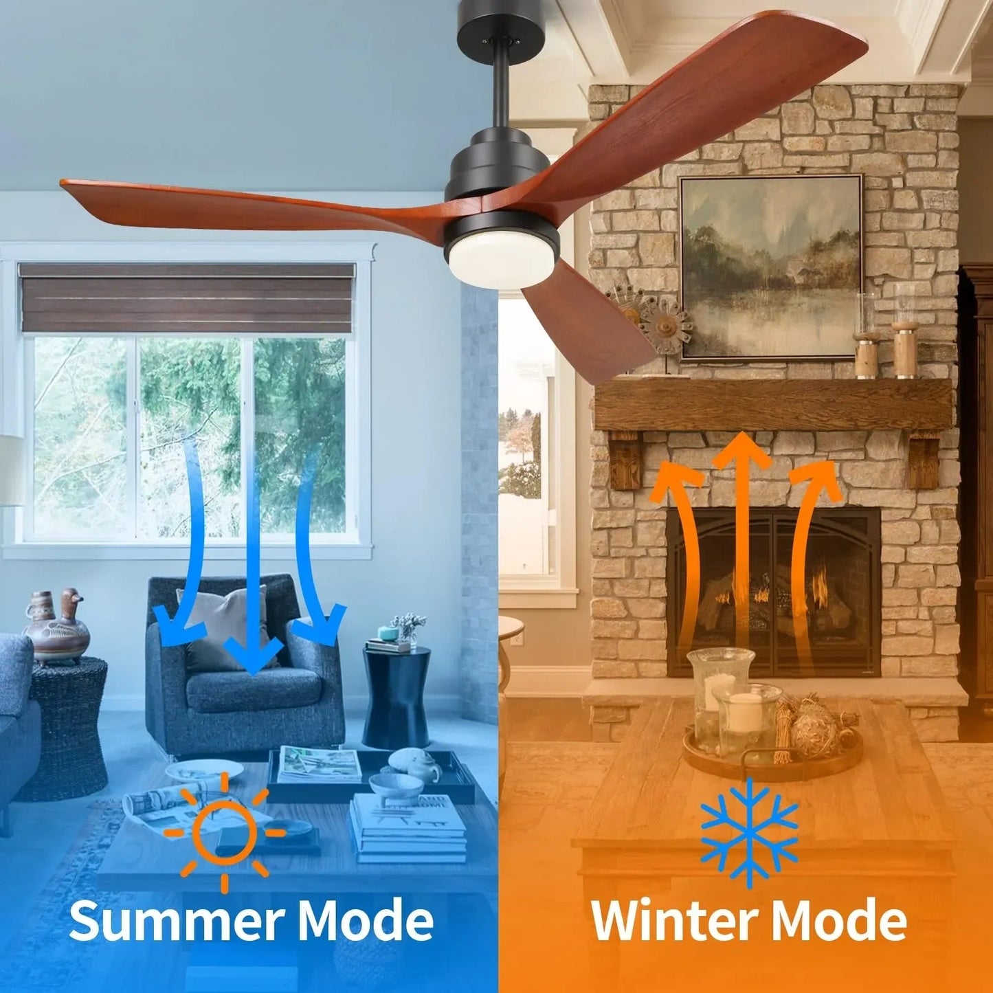 Wood Ceiling Fan with Light (NEW)