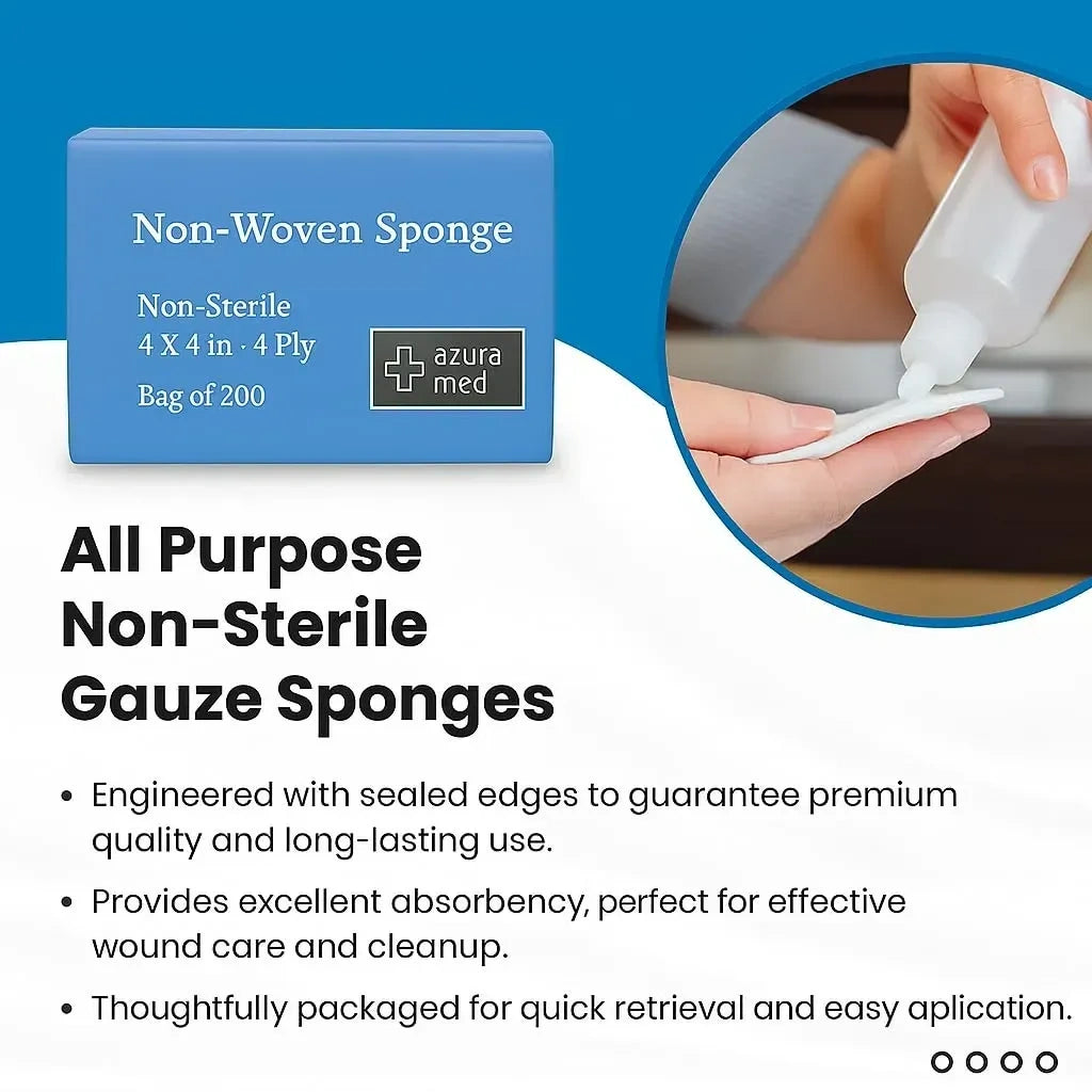 Azura Med 800 Multipurpose Gauze Non-Sterile Pads 4x4 (NEW)