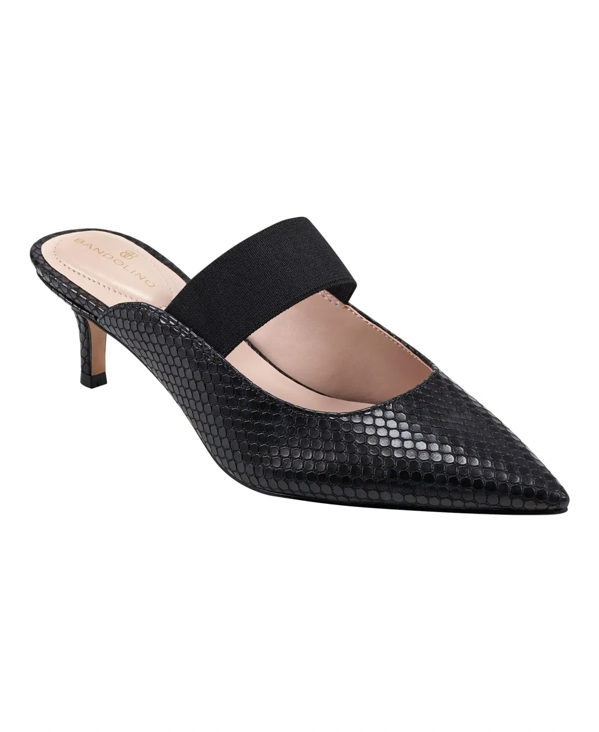 Myna 3 Womens Faux Leather Slip on Kitten Heels (NEW)