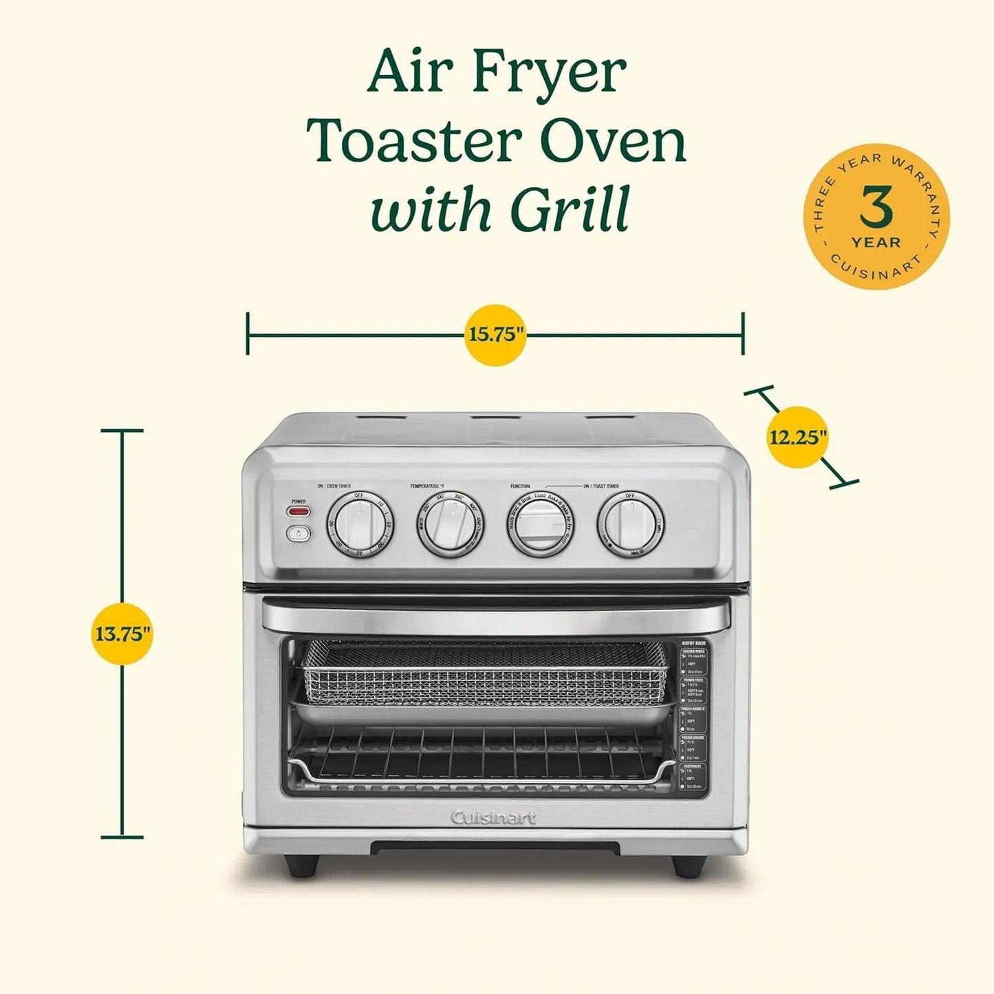 Cuisinart 0.6 Cu. Ft. Air Fryer Toaster Oven with Grill