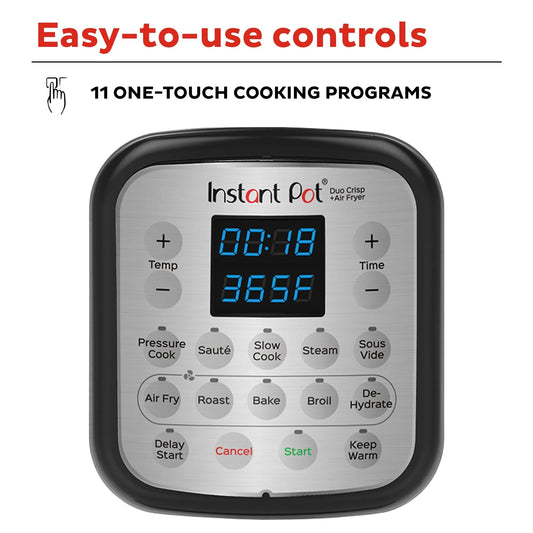 Instant 8 Quart Duo Crisp 11-in-1 Electric Pressure Cooker with Air Fryer