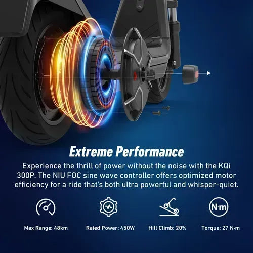 NIU KQi 300P Foldable Electric Kick Scooter w/ 30 Mile Max Range