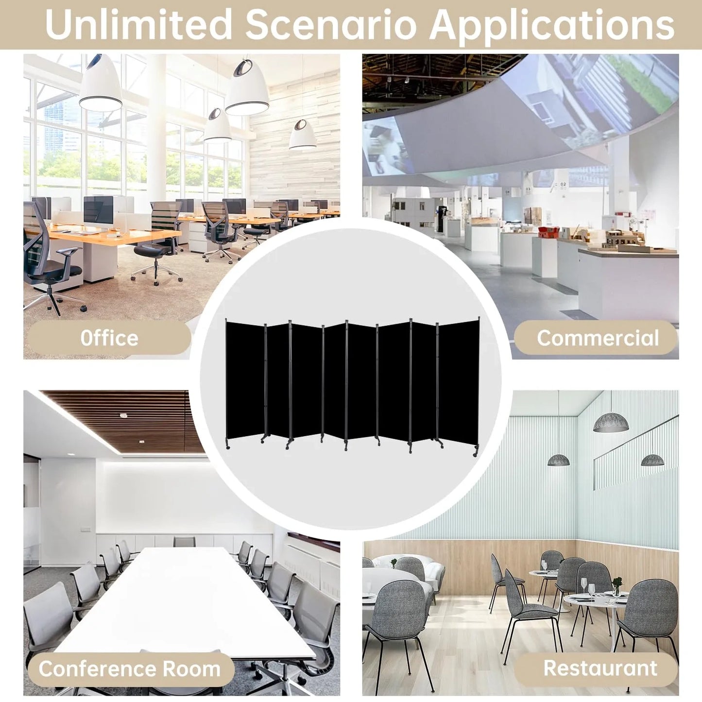 Room Divider 8 Panel Room Dividers (NEW)