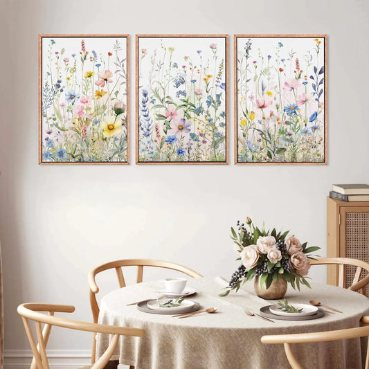 HPNIUB Colorful Flower Framed Canvas Wall Art Set (NEW)