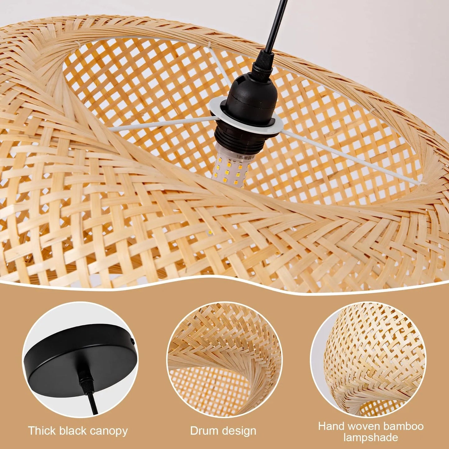 Bamboo Light Rattan Chandelier Wicker (NEW)