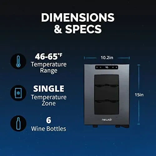 Newair Shadow-T Series 6 Bottle Thermoelectric Wine Fridge