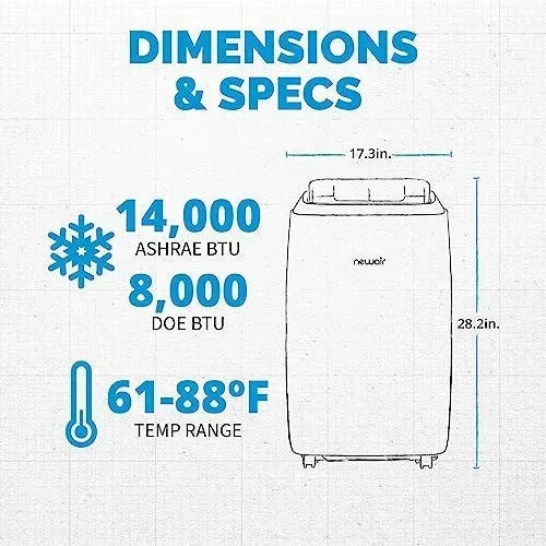 Newair Quiet Portable Air Conditione, 14,000 BTU