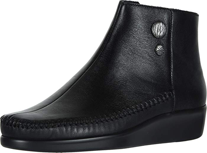 SAS Jade Side Zip Comfort Ankle Boot Women's Slip on Shoes Black : 10.5 WW - Double Wide (D), Leather