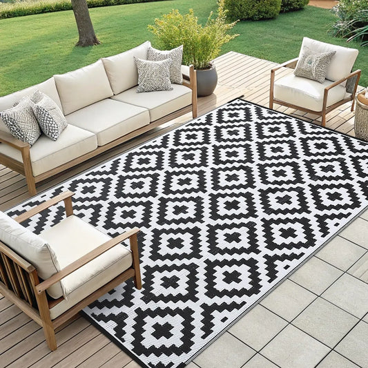 Smiry Waterproof Outdoor Rug 9x12 ft (NEW)