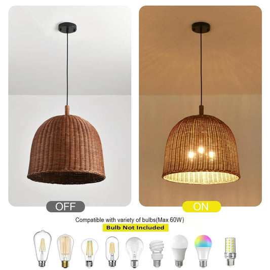 Dark Curry Rattan Pendant Lights (NEW)