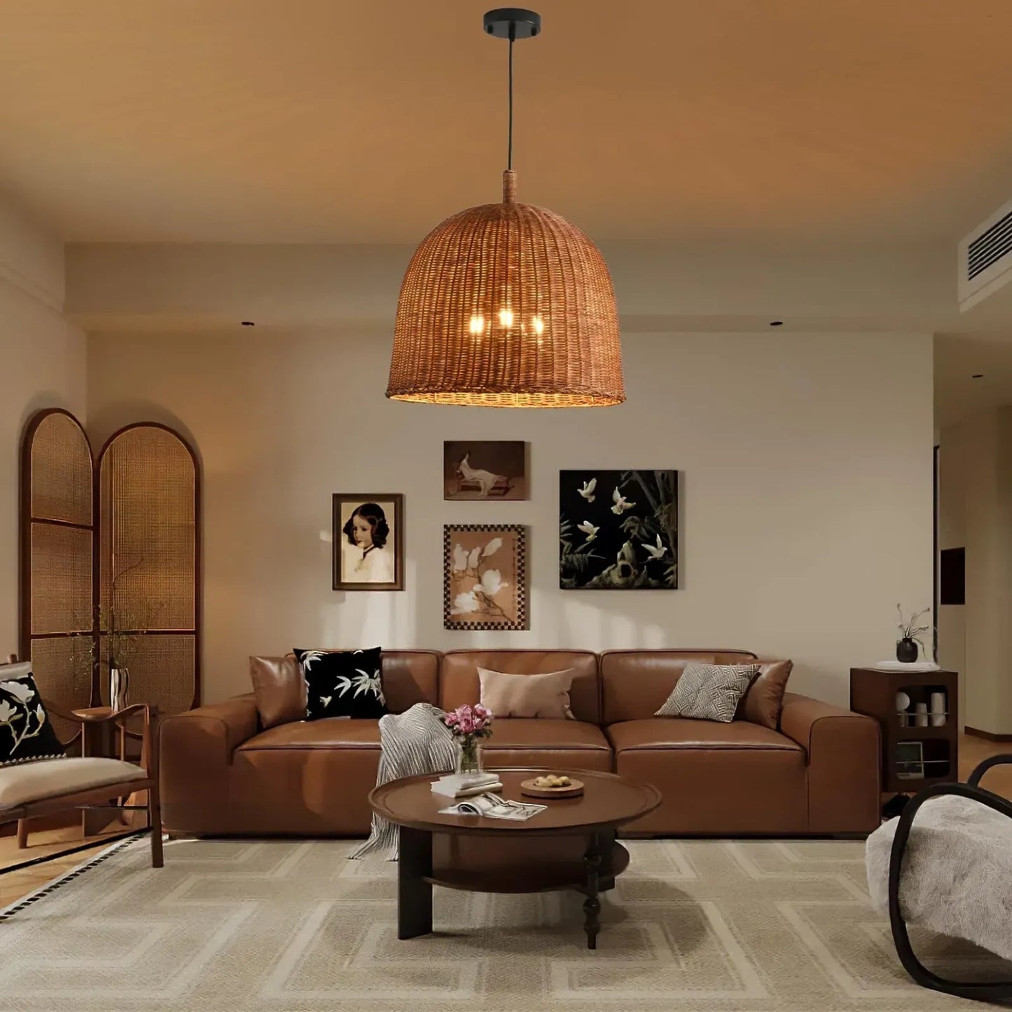 Dark Curry Rattan Pendant Lights (NEW)