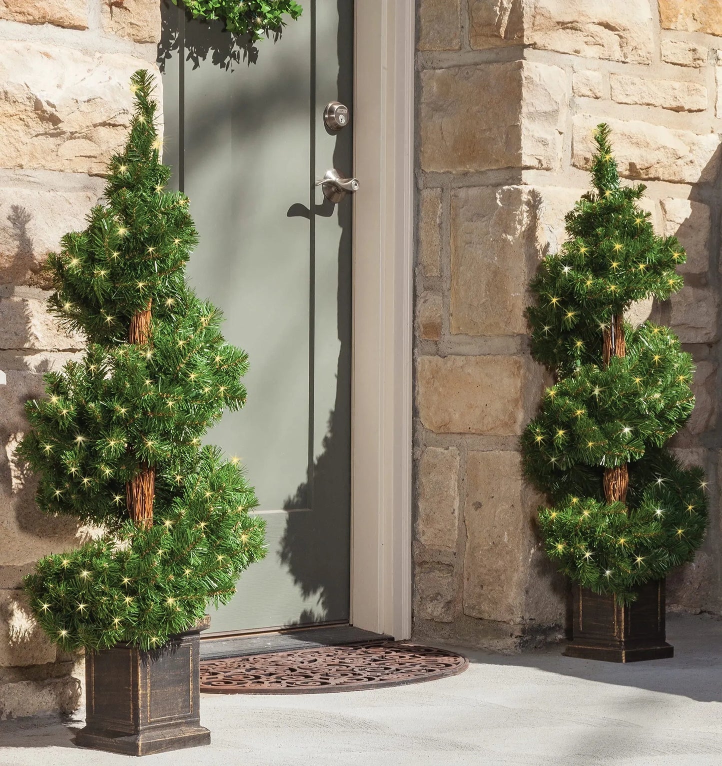 TenWaterloo Set of Two 3-1/2 Feet Artificial Spiral Pine Trees (NEW)