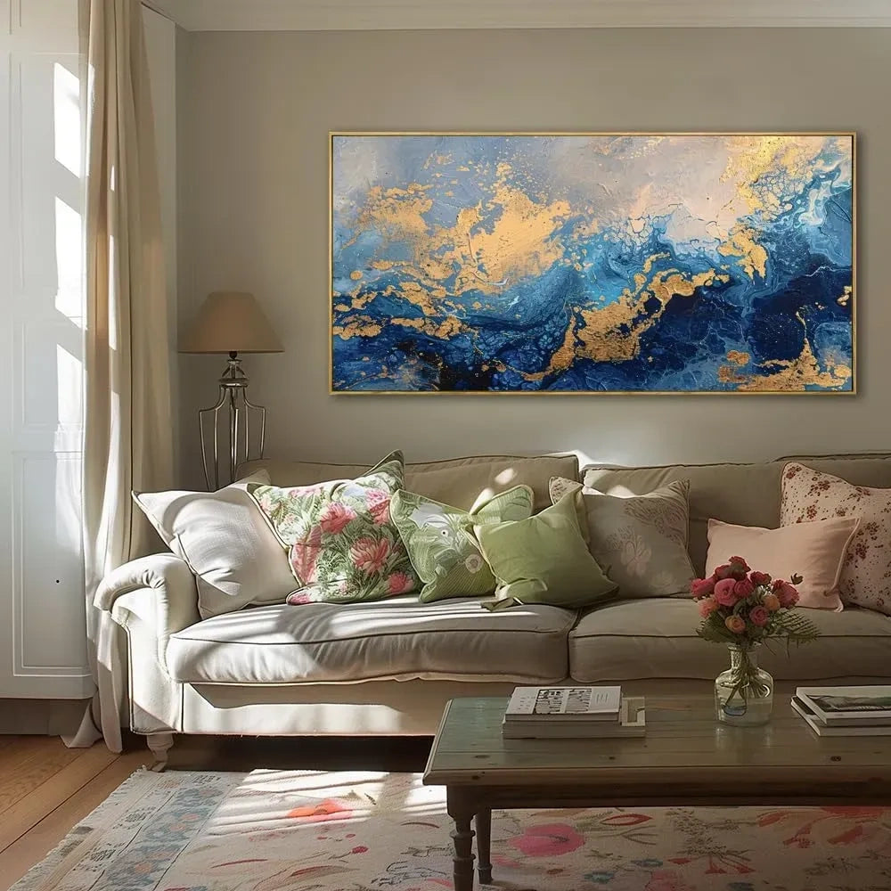 Navy Blue Splash Ink Wall Art (NEW)