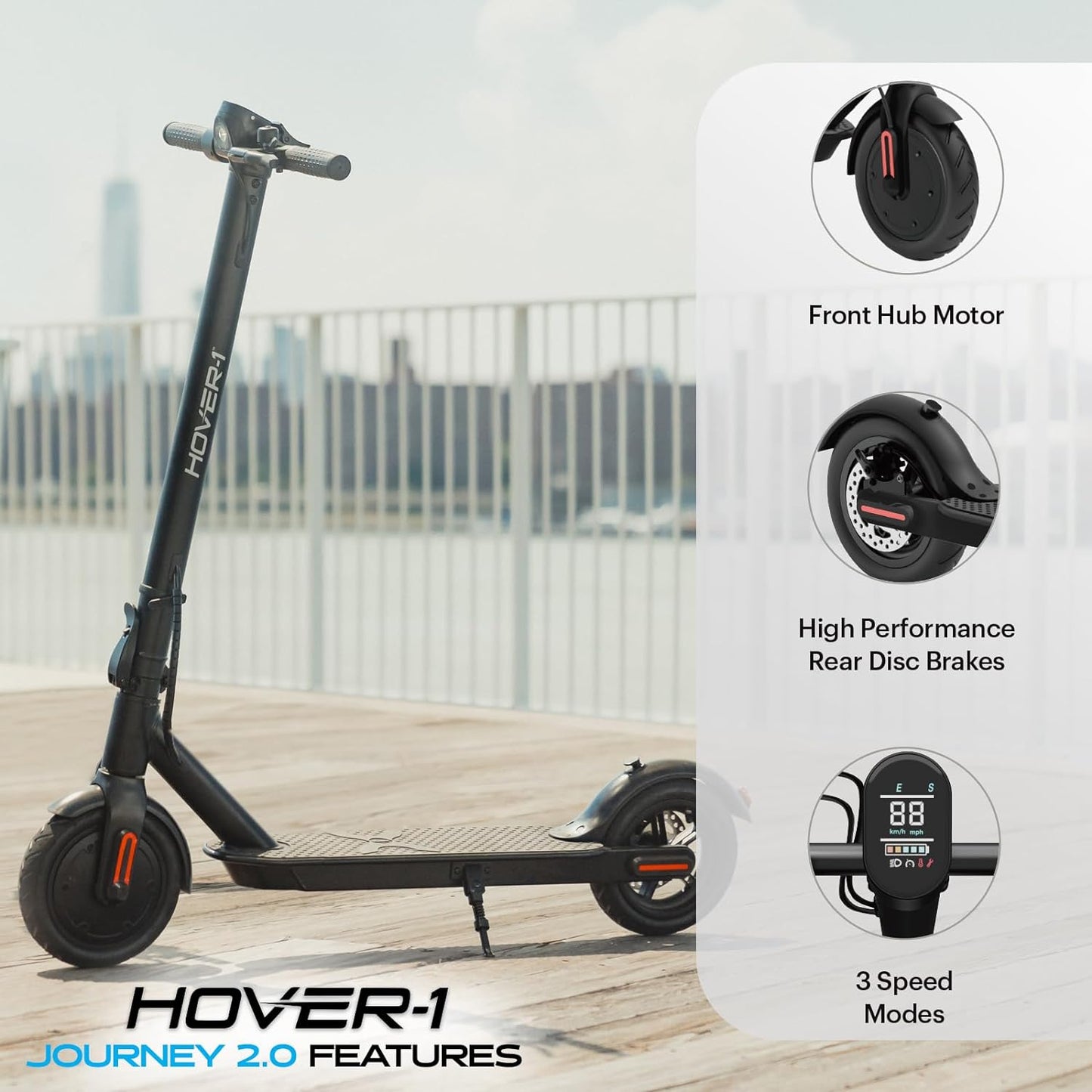 Hover-1 Journey 2.0 Electric Folding Scooter, UL-Certified, 350W Motor (NEW)