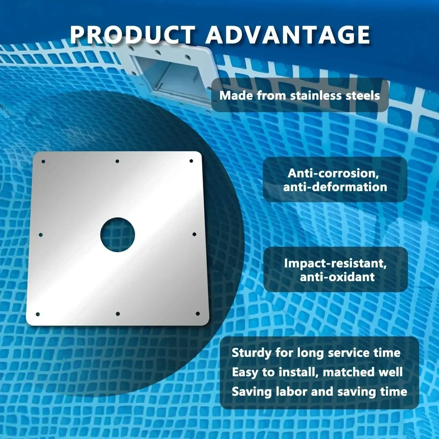 12 X 12 Ground Pool Skimmer Wall Repair Panel (NEW)