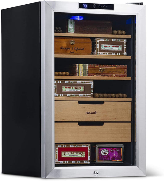 climate-controlled-cigar-humidor-cc-300h-stainless steel-1