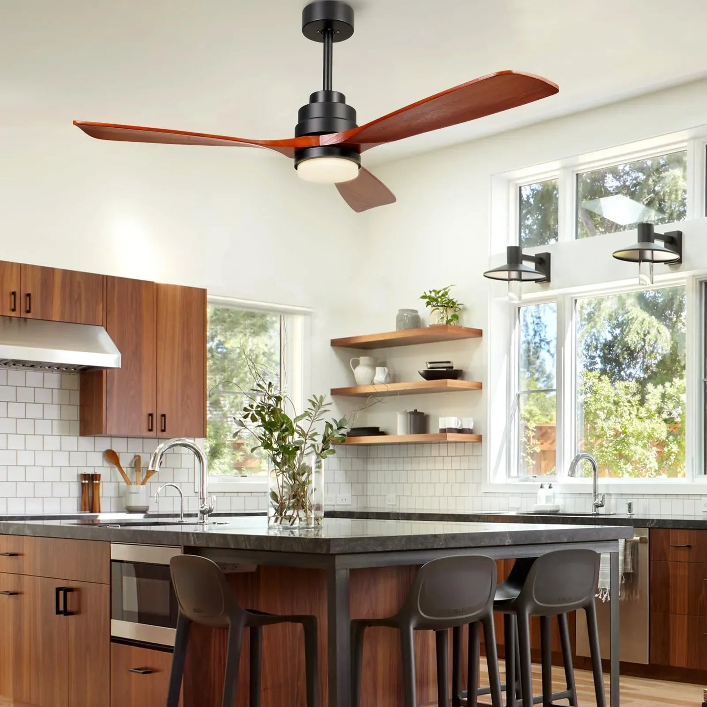 Wood Ceiling Fan with Light (NEW)