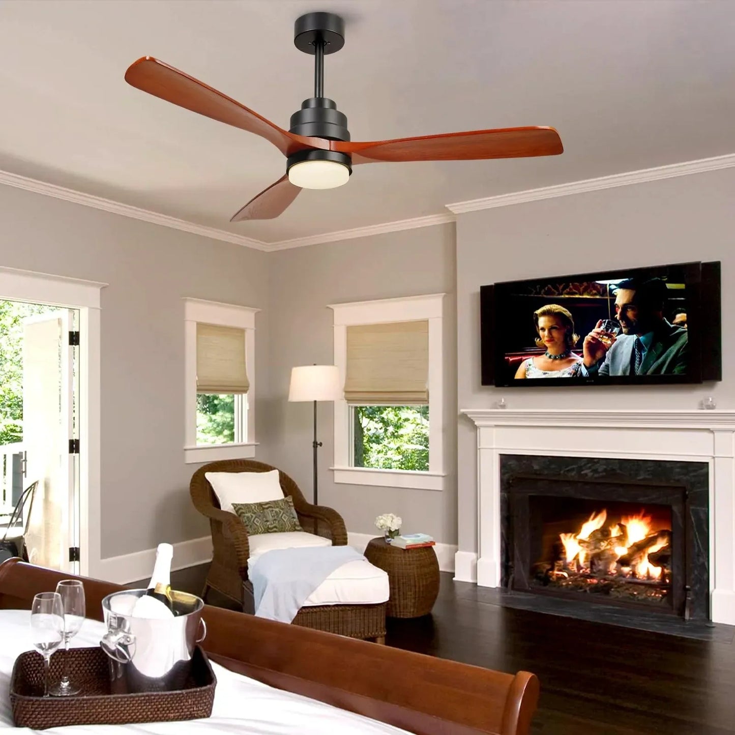 Wood Ceiling Fan with Light (NEW)
