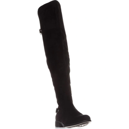 Womens AR35 Adarra Knee-High Riding Boots, Black Smooth (NEW)