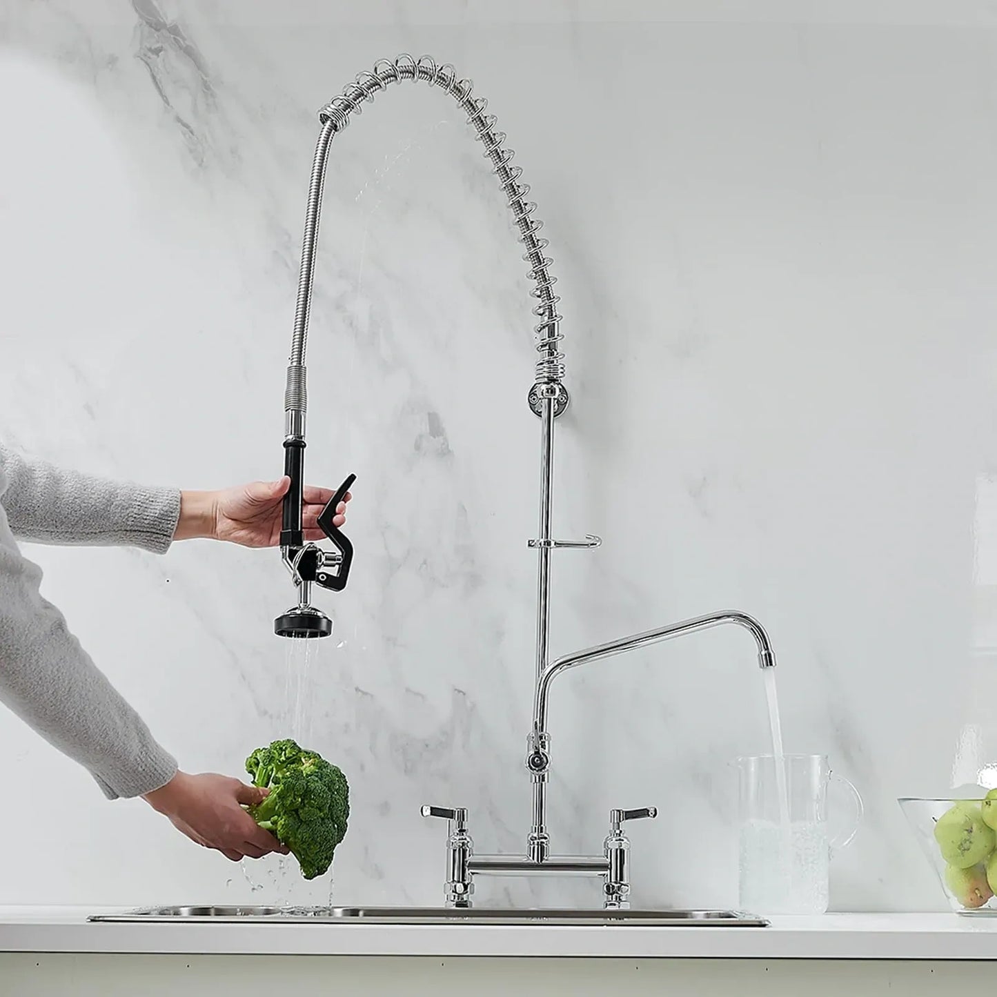 BATHFINESSE Commercial Faucet with Sprayer (NEW)