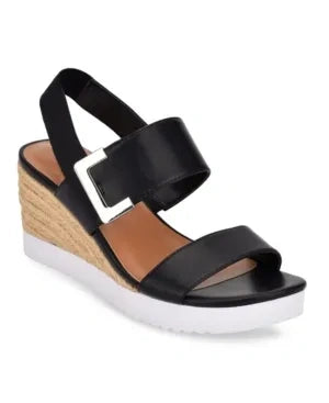 Bandolino Womens Black Slingback Ankle Strap Espadrille Shoes 5.5 M (NEW)