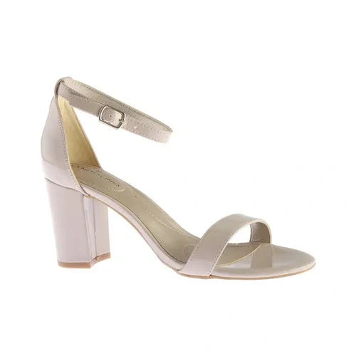 Bandolino Women's Armory Block Heel Dress Sandals - Oat Patent (NEW)