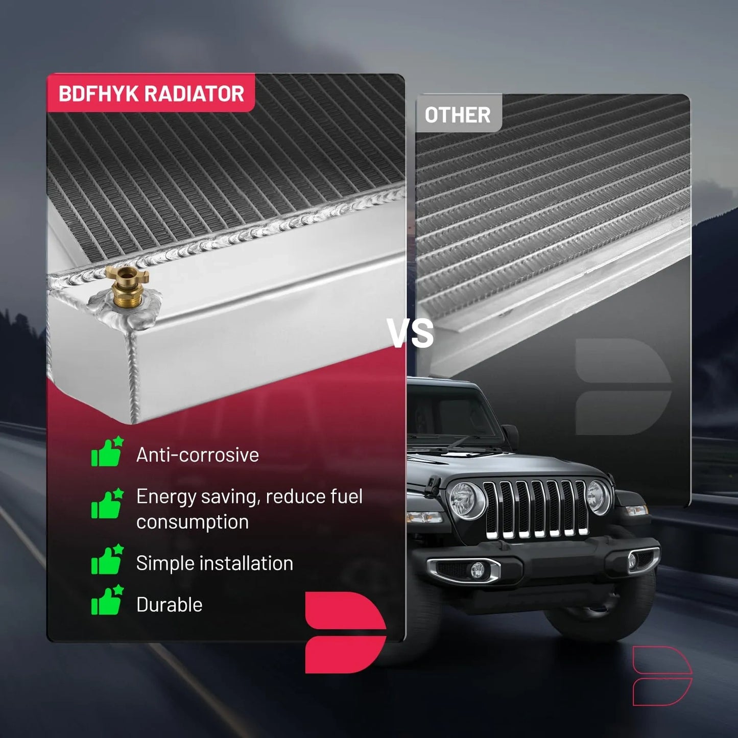 Aluminum Radiator Compatible with Jeep Wrangler (NEW)