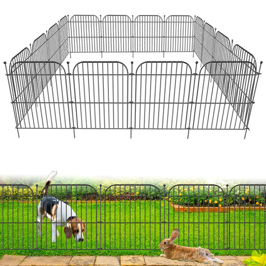 5 Panels No Dig Decorative Garden Fence with Gate (NEW)