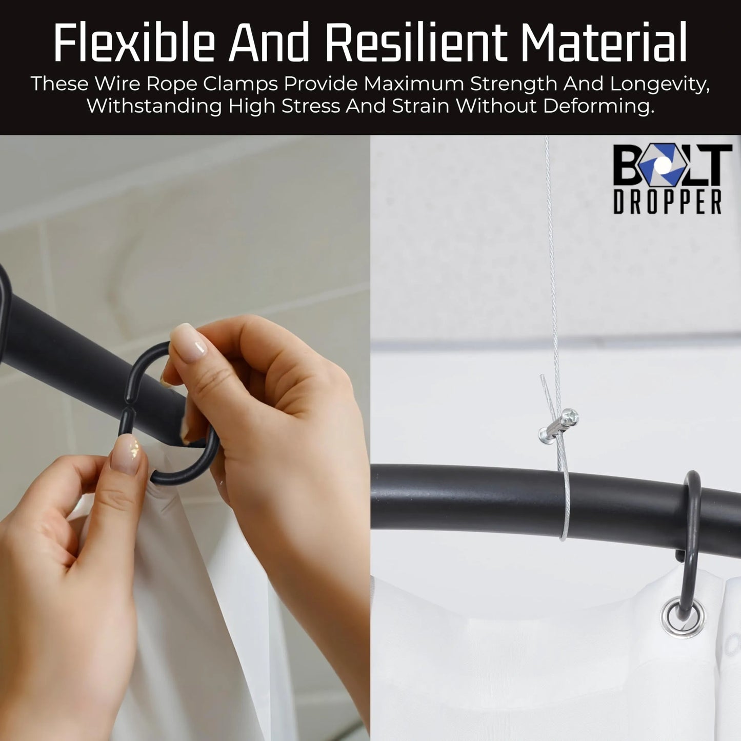 Bolt Dropper Clawfoot Tub Shower Rod (NEW)