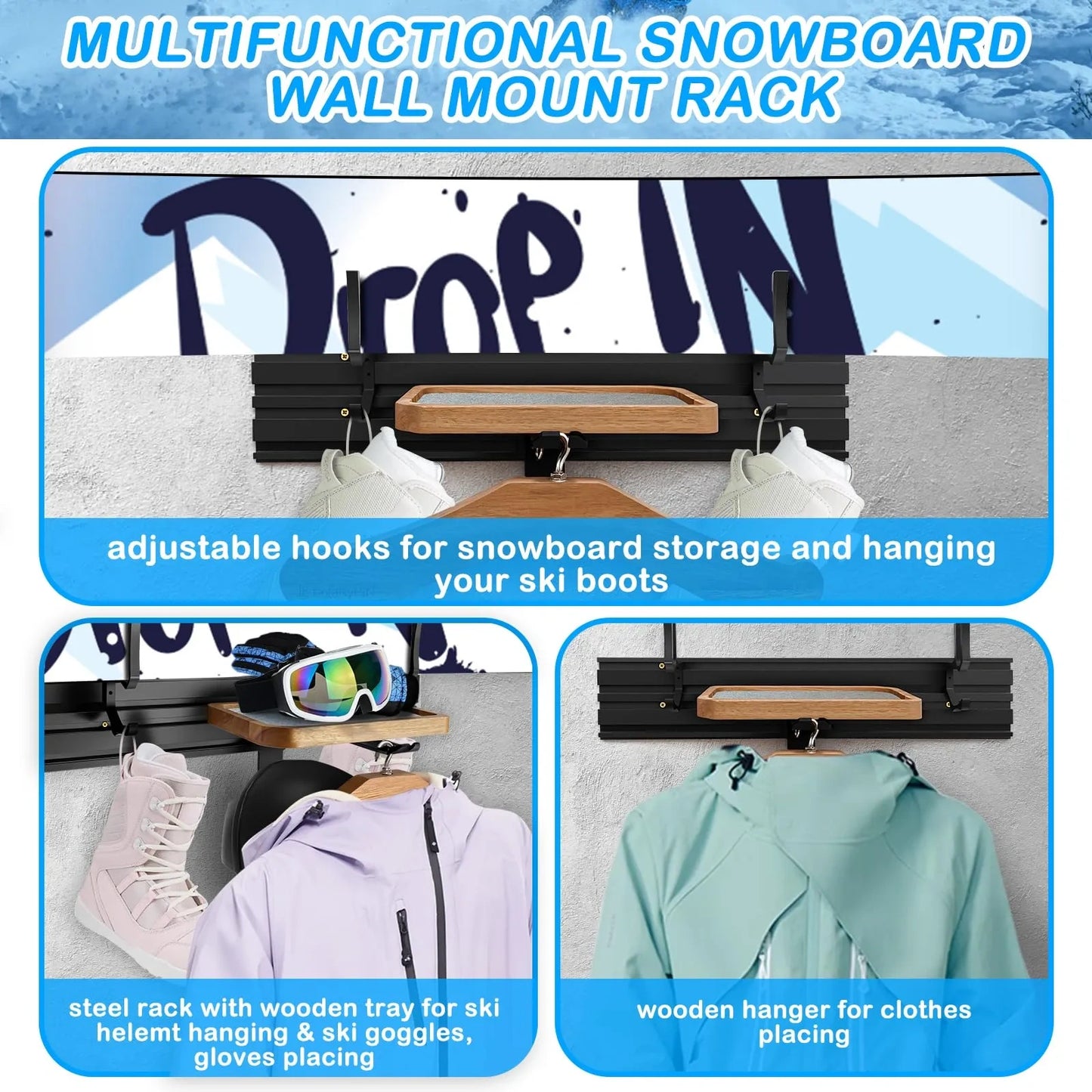 Snowboard Wall Mount Rack (NEW)