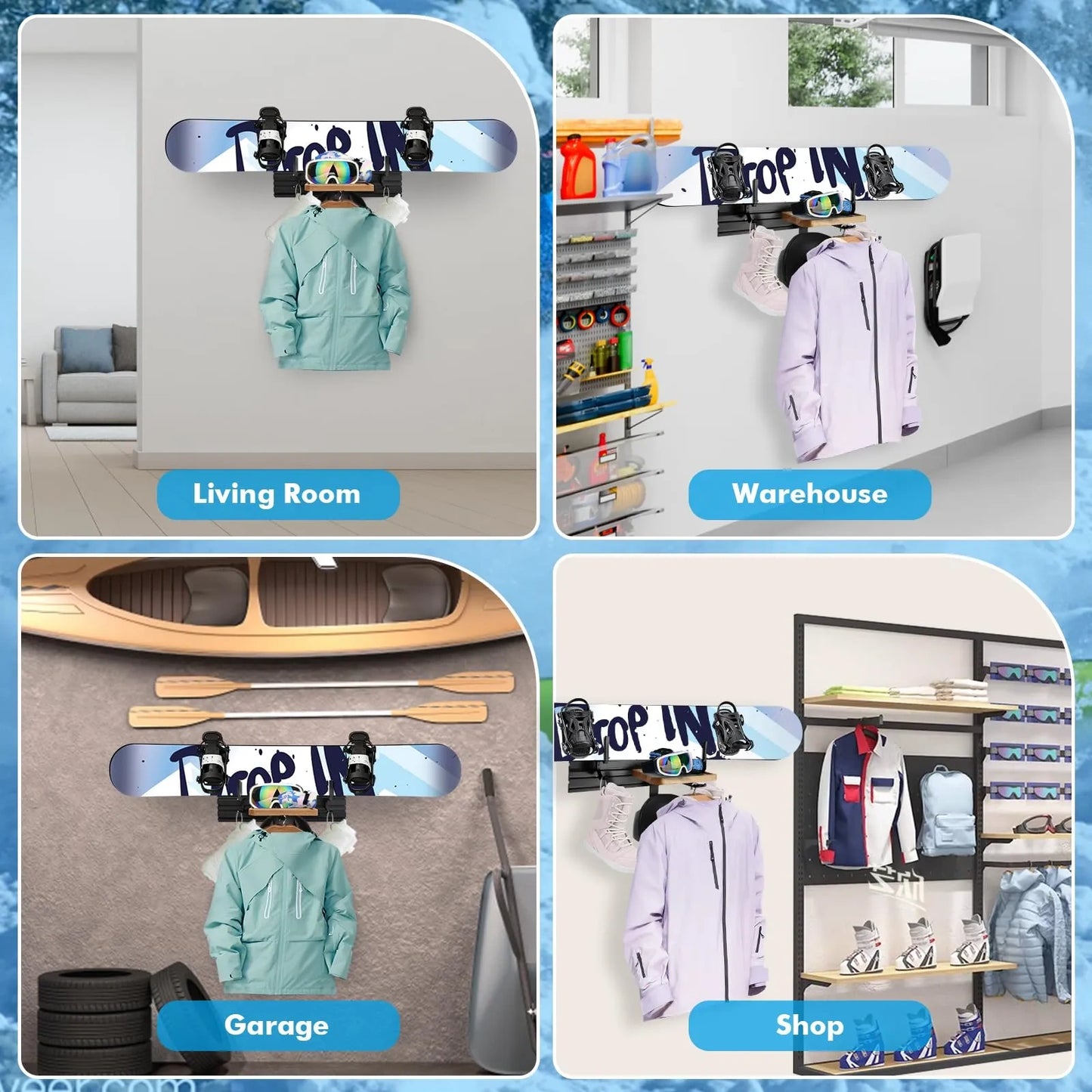 Snowboard Wall Mount Rack (NEW)