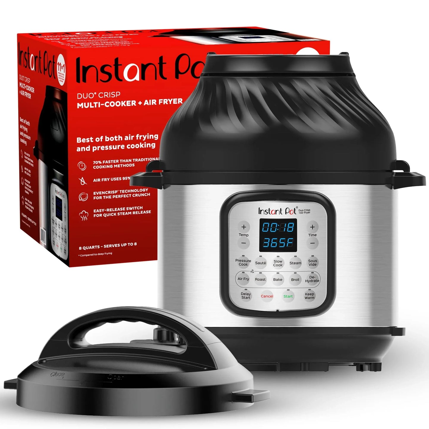 Instant 8 Quart Duo Crisp 11-in-1 Electric Pressure Cooker with Air Fryer