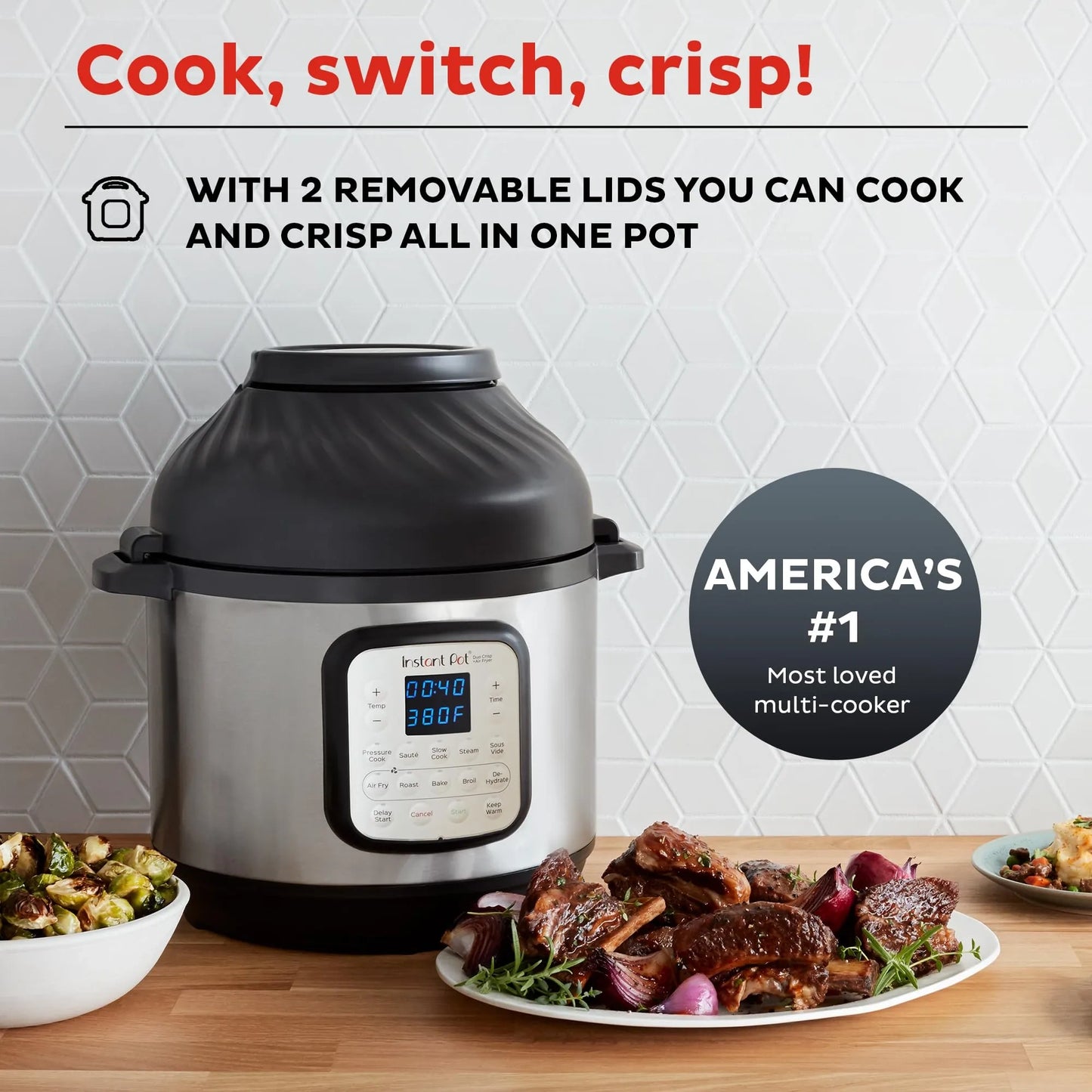 Instant 8 Quart Duo Crisp 11-in-1 Electric Pressure Cooker with Air Fryer