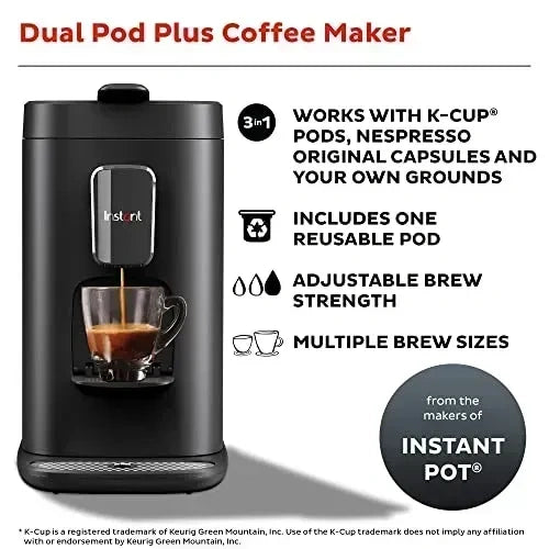 Instant Pot Pod, 3-in-1 Espresso, K-Cup Pod and Ground Coffee Maker