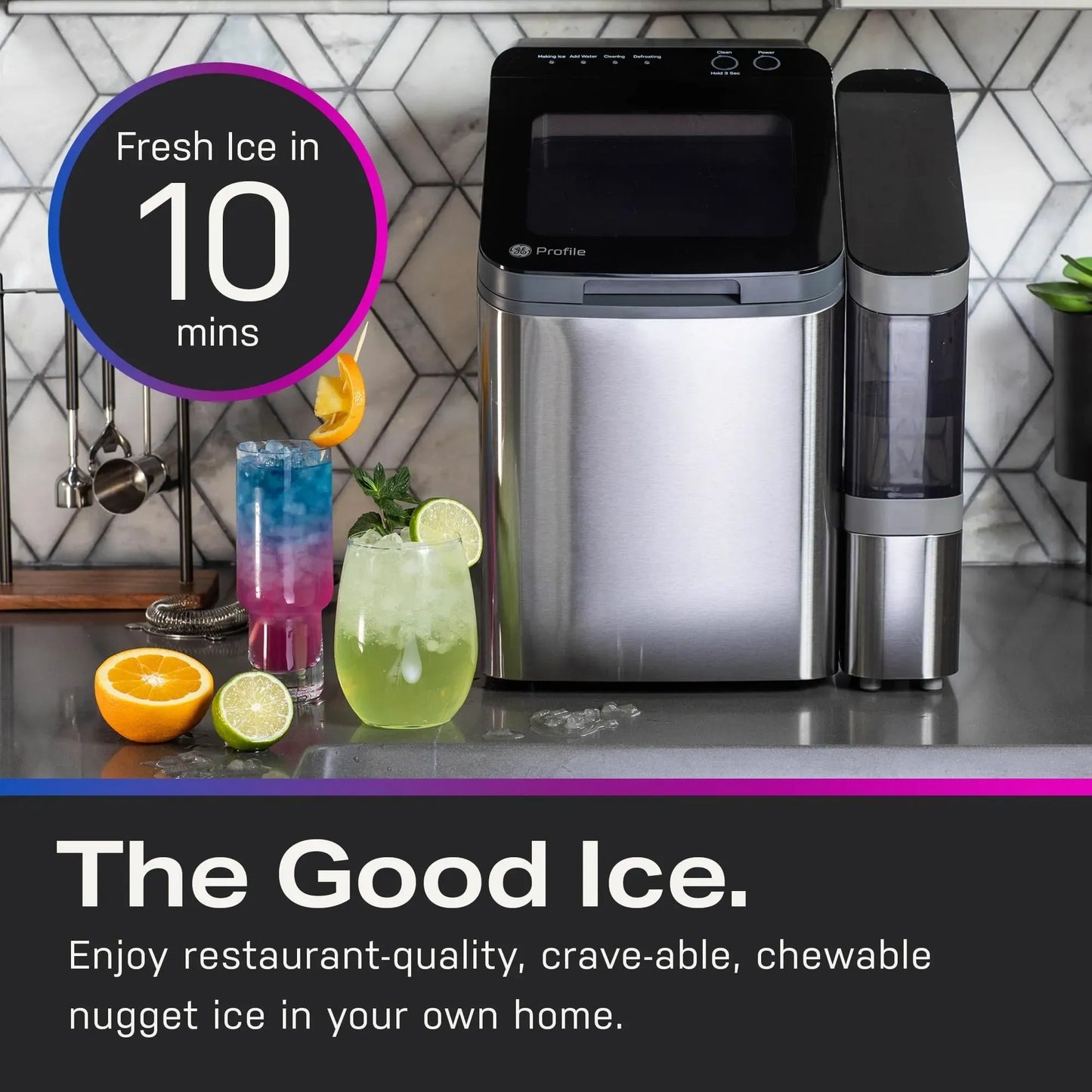 GEProfile Opal 1.0 Nugget Ice Maker With Side Tank