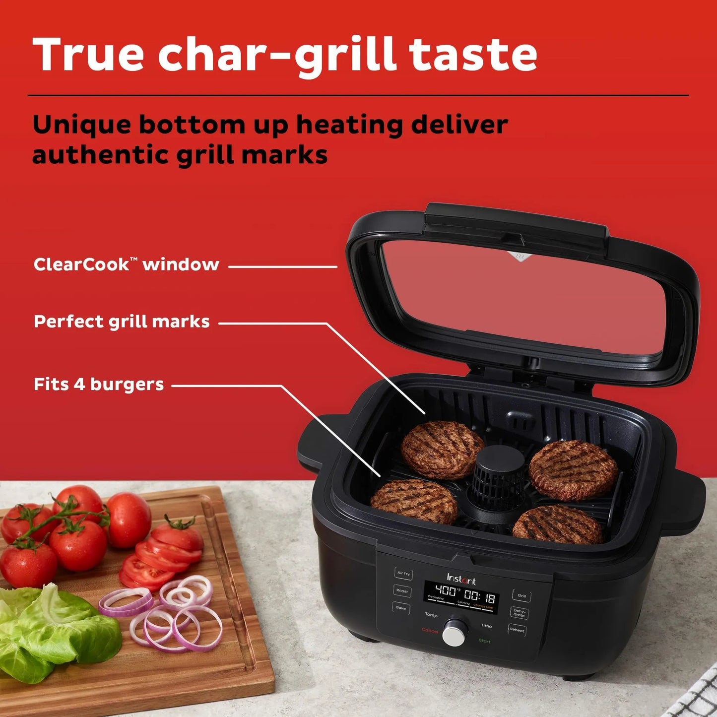 Instant Pot 6-in-1 Smokeless Grill & Air Fryer w/ OdorErase Technology