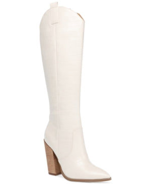 DV Dolce Vita Womens Vanya High-Heeled Western Boots  WHITE  Size 5.0