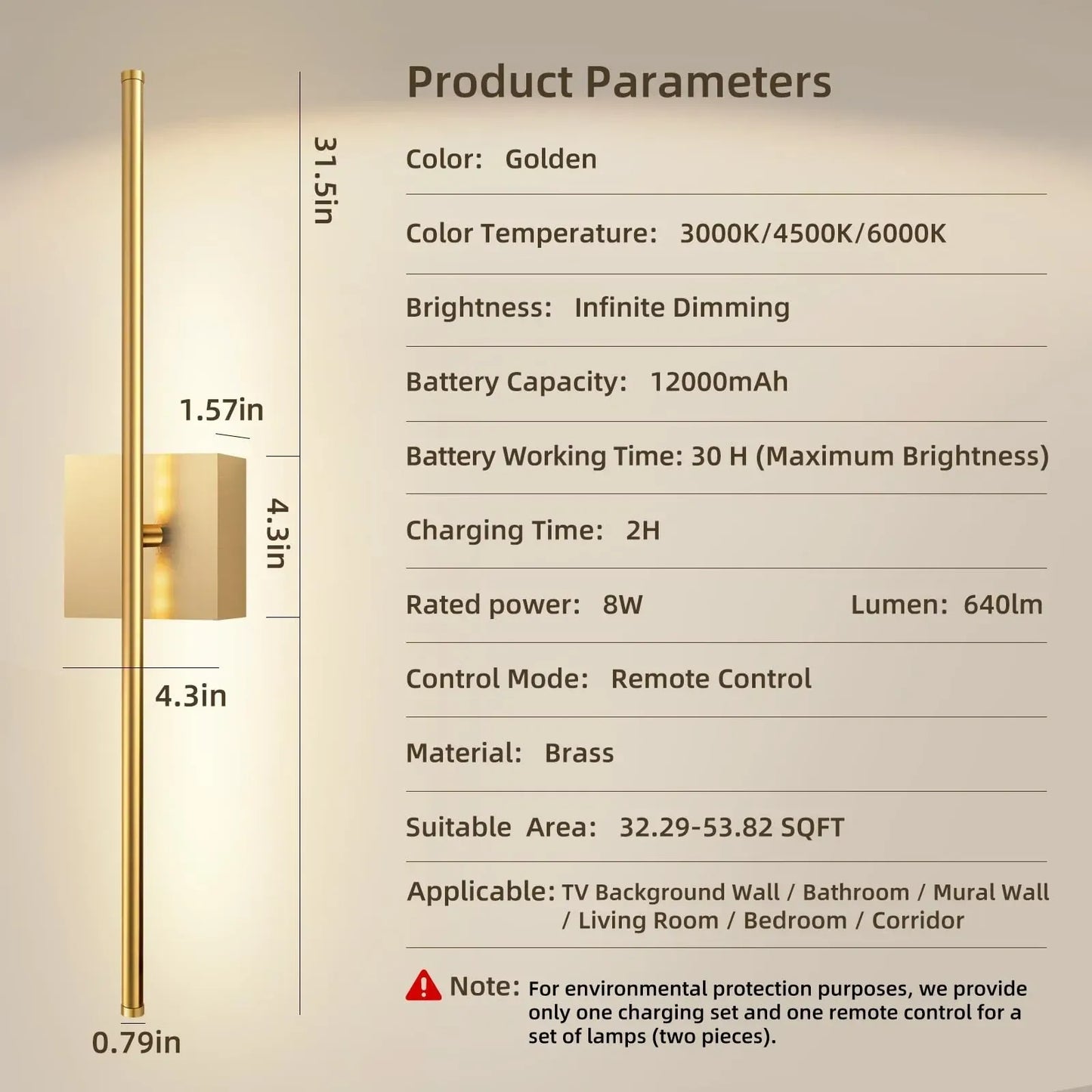 DZW 12000mAh Battery Operated Wall Sconces with Remote Control (NEW)