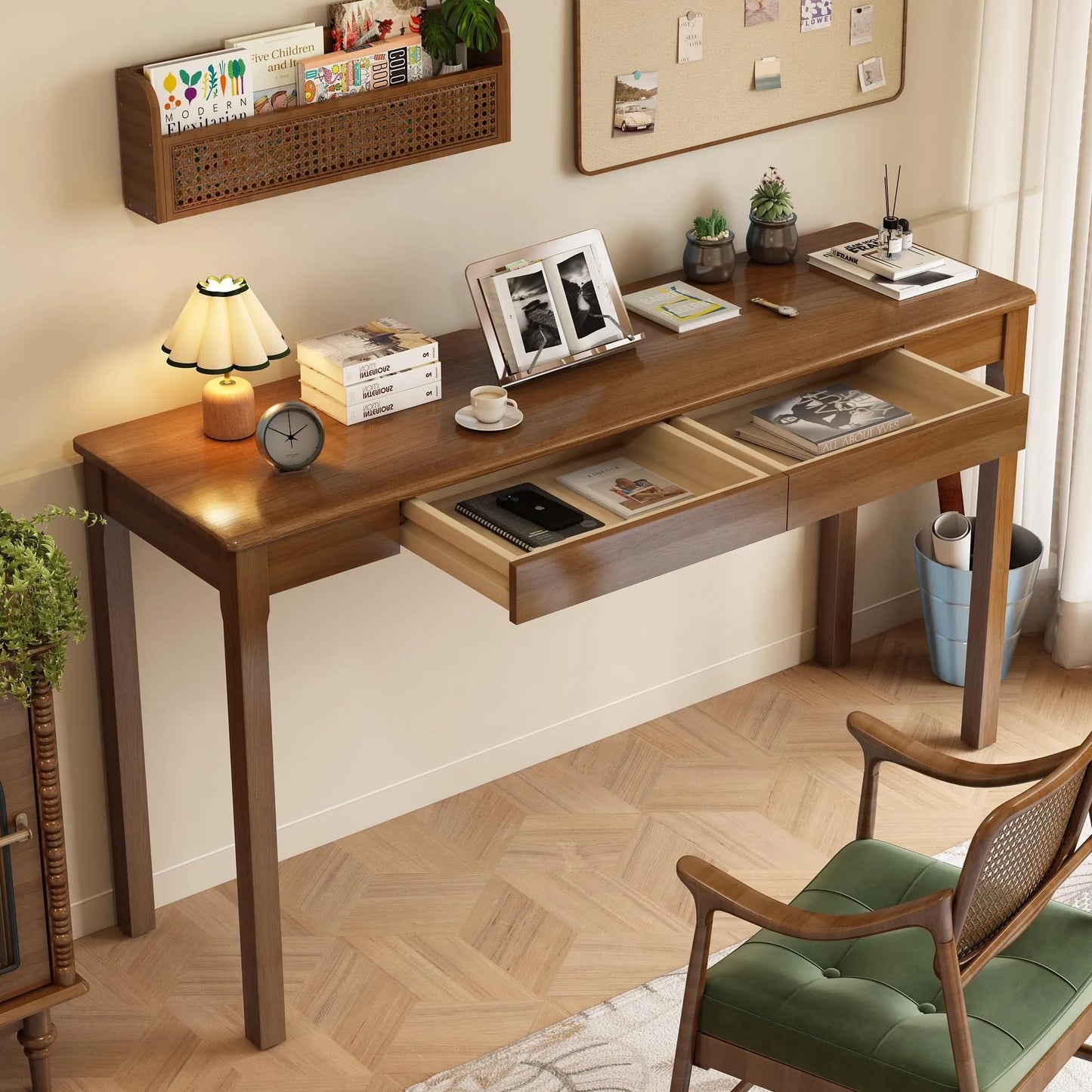 Solid Wood Desk with Drawers (NEW)