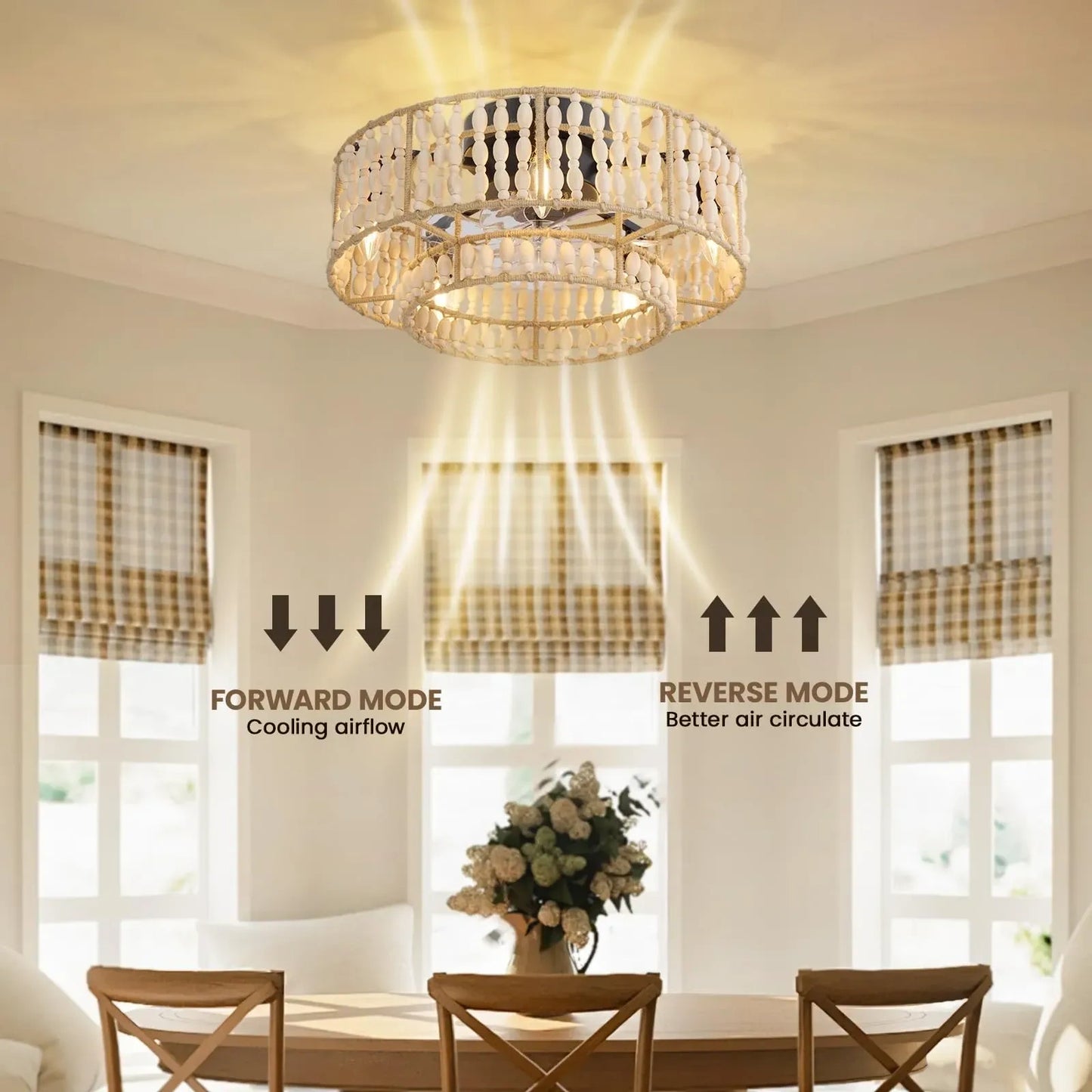 Fansconce Boho Caged Ceiling Fans with Lights (NEW)