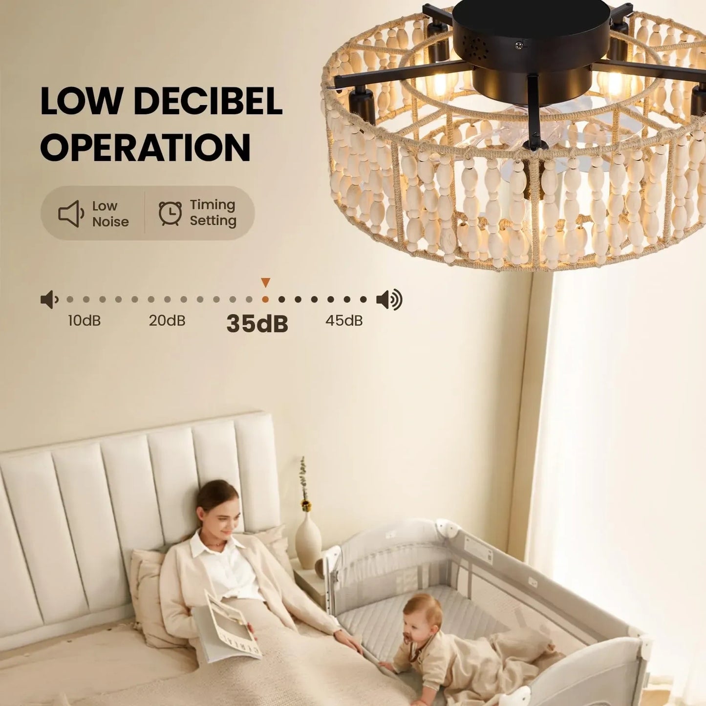 Fansconce Boho Caged Ceiling Fans with Lights (NEW)