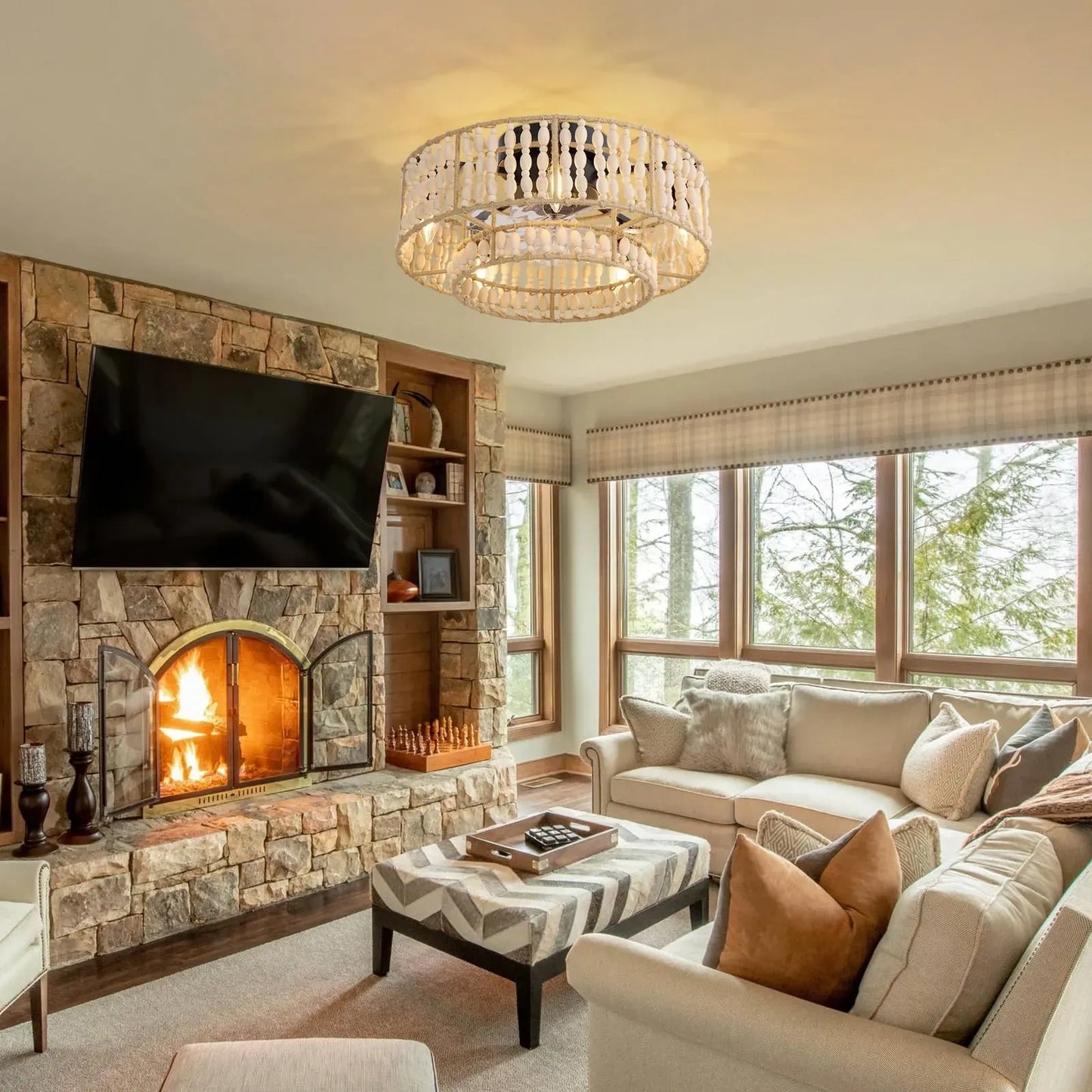 Fansconce Boho Caged Ceiling Fans with Lights (NEW)