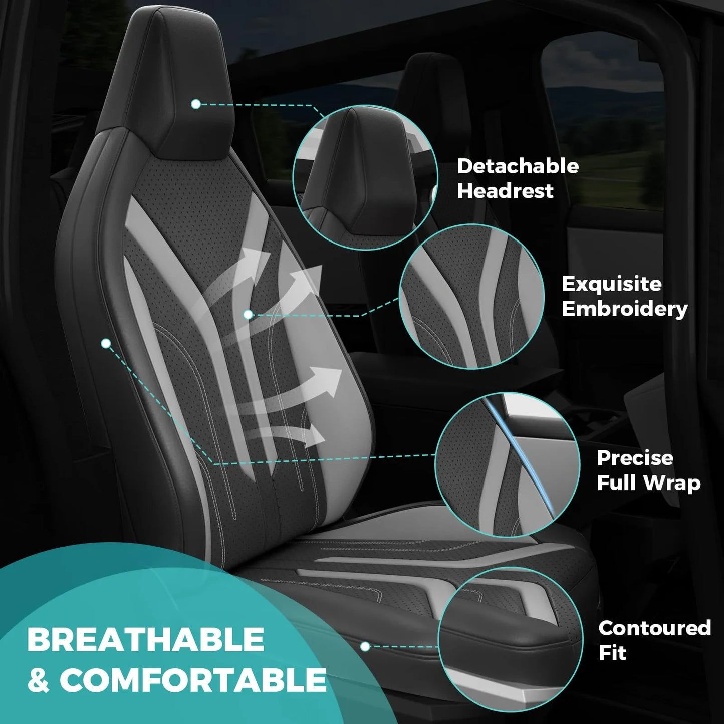 Seat Covers for Tesla Cybertruck 2025 2024 (NEW)