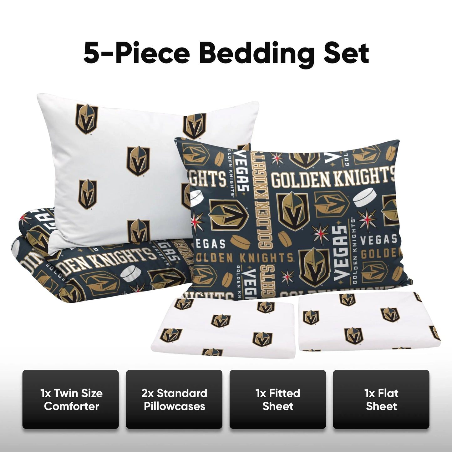 FOCO Comforter Bedding 5 Piece Set (NEW)