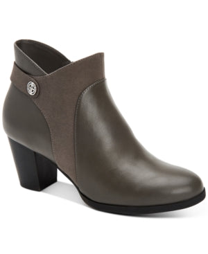 Giani Bernini Womens Gray Logo Cushioned Comfort Abalina Round Toe Block Heel Zip-up Booties 9 M - All