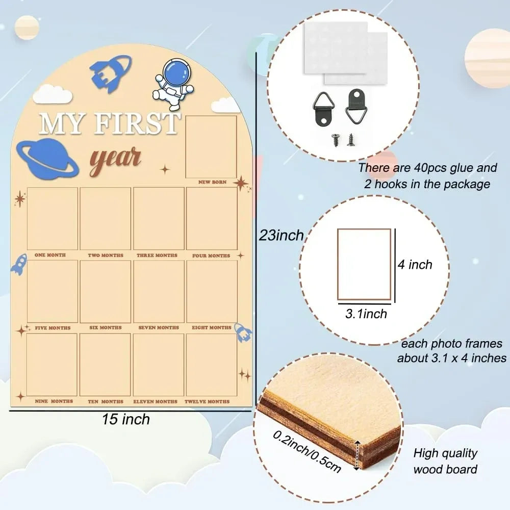 GotGala My First Year Wooden Photo Board (NEW)