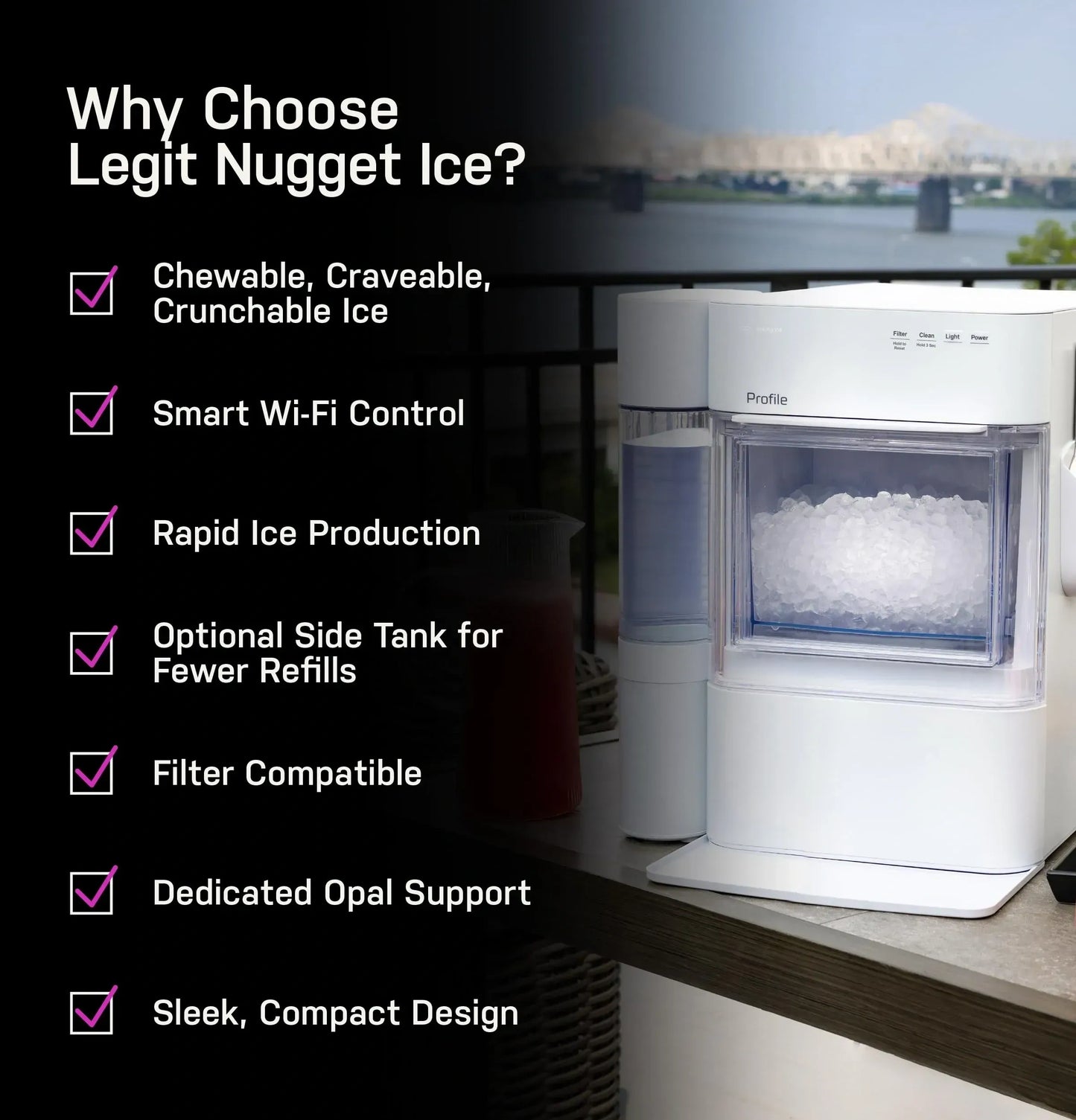 GEProfile Opal 2.0 Ultra Nugget Ice Maker, XPIO23SWSS