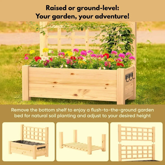 Growing Grounds Elevated Wooden Planter Box (NEW)