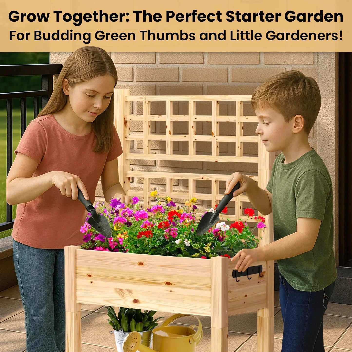 Growing Grounds Elevated Wooden Planter Box (NEW)